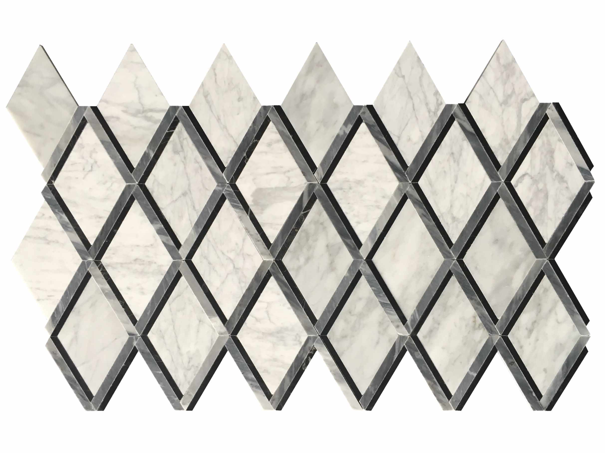 Mosaico de pedra natural Big Diamond Mosaic Tile Backsplash