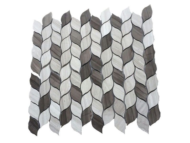 Naturalis Waterjet Marmor Mosaic Tile Folium Pattern Backsplash Tiles