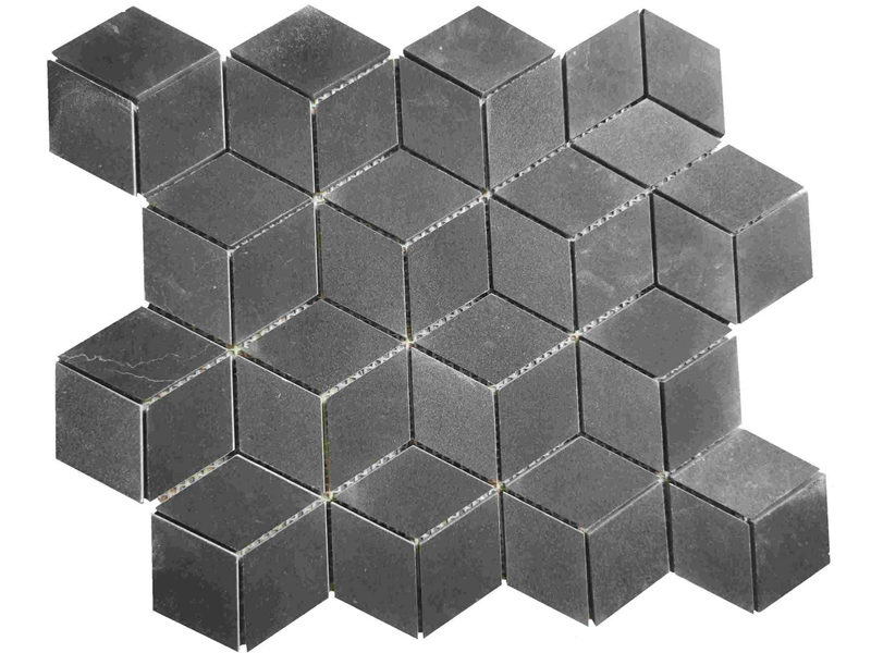 Природни црни мермерни мозаик 3Д коцкасте плочице