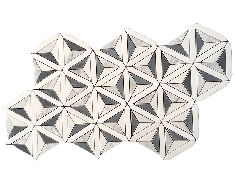 Bag-ong Pag-abot nga Taas nga Kalidad nga 3D Marble Diamond Mosaic Backsplash