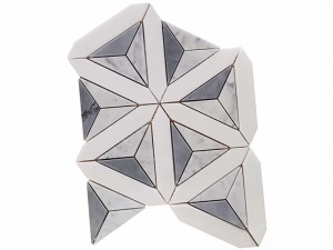 អ្នកផ្គត់ផ្គង់ដែលអាចទុកចិត្តបាន 3D Rhombus រាង Volaka White Marble Mosaic Tile