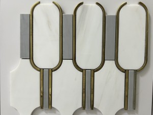 Kadatangan Anyar Oval Kuningan Inlay Bodas Tictax Marmer Mosaics Kotak