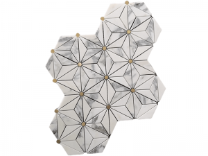 Design nou incrustație din alamă în mozaic de plăci de marmură florală pentru perete