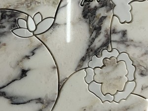 Mosaic de marbre de raig d'aigua de nou disseny de papallona i flor