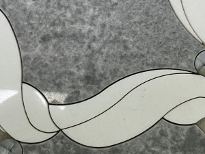 Bagong Disenyong Waterjet Marble Gray At White Mosaic Backsplash Tile