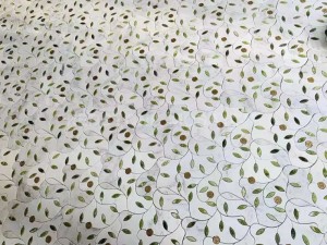 Pllaka të reja të holla mozaiku me lule uji me mermer