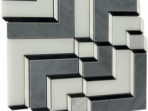 Augstas kvalitātes jaunās Ķīnas 3D marmora mozaīkas Uenven akmens sienas flīzes