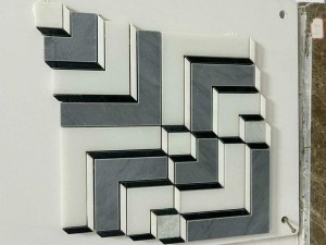 Uchel-Ansawdd Newydd Tsieina Marble Mosaig 3D Teils Wal Cerrig Uenven