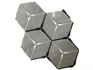 Bathar ùr Sìona Cube Backsplash Tile Waterjet 3D Marble Mosaic