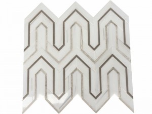 Нова полірована біла мозаїчна плитка Berlinetta з геометричним мармуром