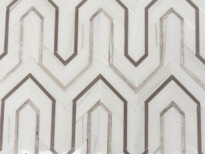 Nouveau Carrelage de marbre géométrique Berlinetta poli en mosaïque de piquet blanc