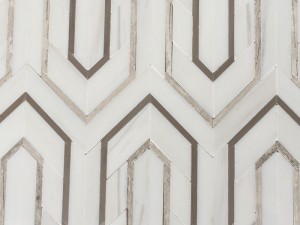 Novo mosaico branco de mármore xeométrico Berlinetta pulido
