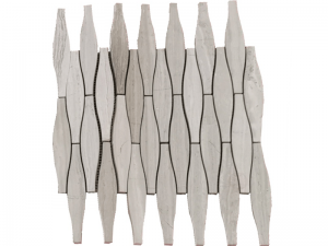 کاشی های موزاییکی مرمر سفید چوبی واترجت ساده برای دکور دیوارهای بزرگ