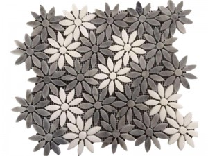 Katangar Dutse Da Fale-falen Fale-falen buraka Ruwa Jet Sunflower Mosaic Tile Pattern