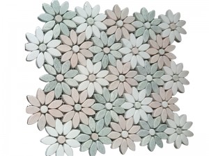 Kína Olcsó áron gyönyörű luxus Waterjet márvány mozaik mozaik kő mozaik medál eladó