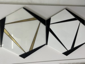 Incrustación de latón de alta calidade de deseño único en fornecedor de mosaico de mármore