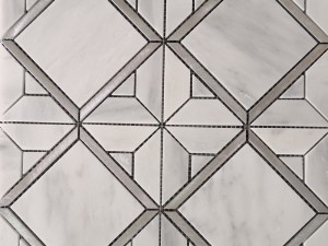 Дијамантски мозаици од нерђајућег челика у облику плочица од белог квадрата