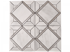 Valkoisen neliön mosaiikkilaatan muotoiset ruostumattomasta teräksestä valmistetut timanttimosaiikit