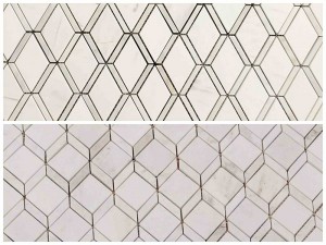 Vairumtirdzniecība White Rhombus Backsplash 3D marmora mozaīkas flīzes