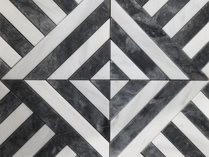 Wholesale 3d Marble Tile Grey And White Mosaic Diamond Backsplash