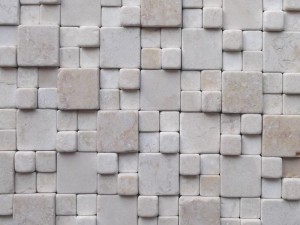 Heildsölu skreytingar 3d náttúrusteinsflísar Tumbled Marble Mosaic