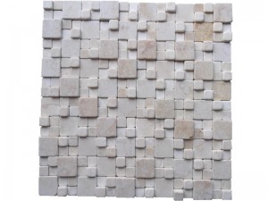 Osunwon ohun ọṣọ 3d Adayeba Stone Tiles Tumbled Marble Moseiki