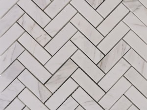 Wholesale Herringbone Marble Tile Kusina White Stone Mosaics