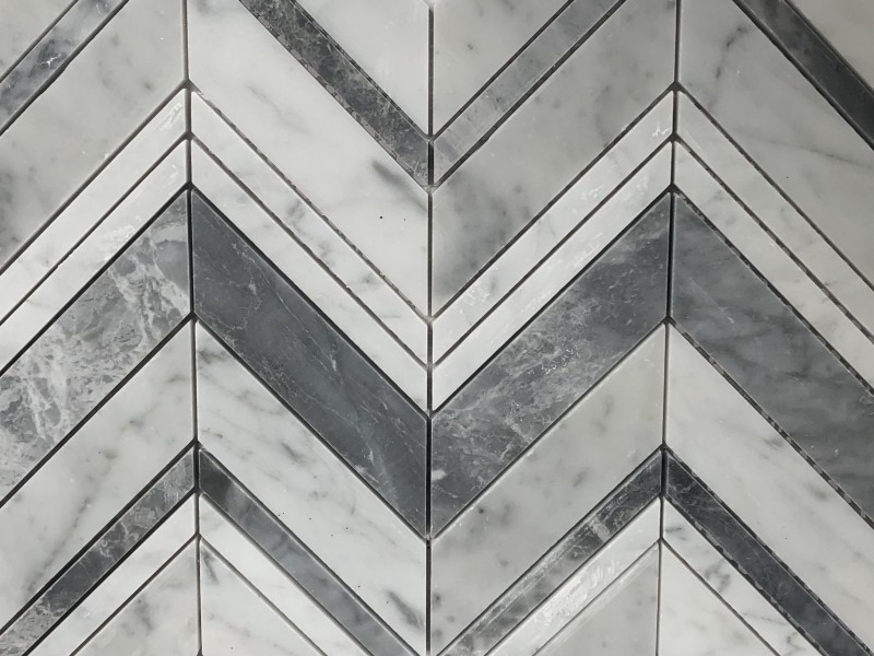 Wholese High-quality Marble Chevron Mosaic Tile For Wall/Papa