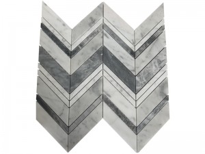 Didmeninė prekyba aukštos kokybės marmurinėmis Chevron mozaikinėmis plytelėmis sienoms / grindims