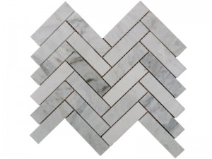 Fehér márvány mozaik halszálkás kő padlólapok nagykereskedelme