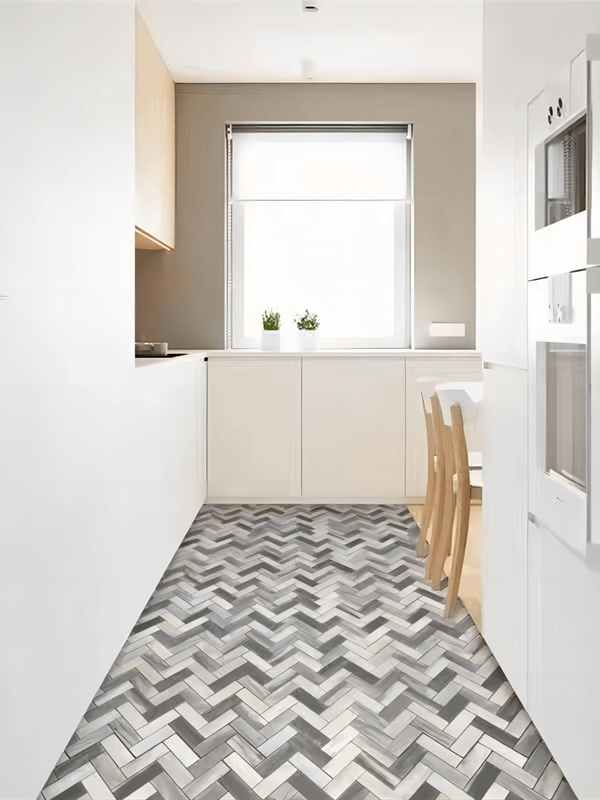 silkės marmuro plytelės virtuvės natūralaus pilko ir balto marmuro mozaika