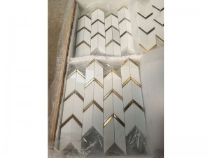 Golden Arrow Marmură Mozaic Tile Chevron Tile Model Backsplash