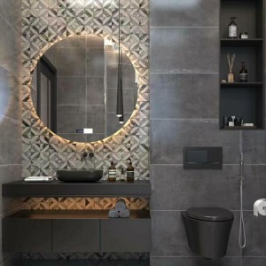 Banheiro de mosaico de mármore e azulejos de parede de banheiro em mosaico