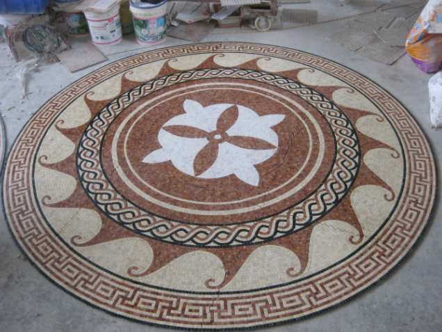 Teka-teki batu mosaik batu alam untuk karpet lantai