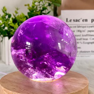 Amethyst Quartz Crystals Sphere သဘာဝ Crystal Ball ကို ကုသခြင်း။