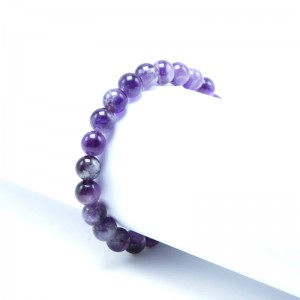 Ntuj 8MM Amethyst GemStones Beads Hlaws Rau Lub Zog Quartz Jewelry Kho Crystals Stretchy Bracelets