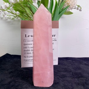 Natural nga Gemstone Healing Stones Tin-aw nga Rose Quartz Crystal Point