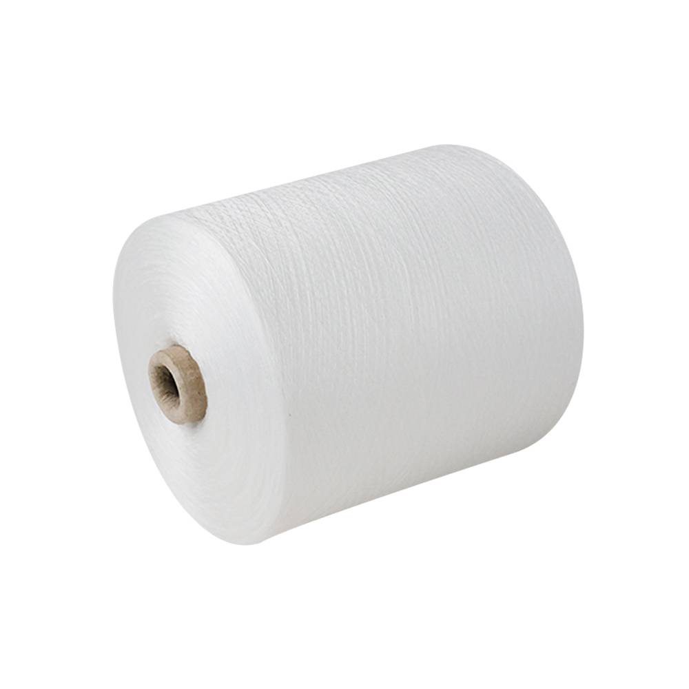 Ne 40s / 2 ສີຂາວ 100% ເສັ້ນດ້າຍ polyester hilo polyester