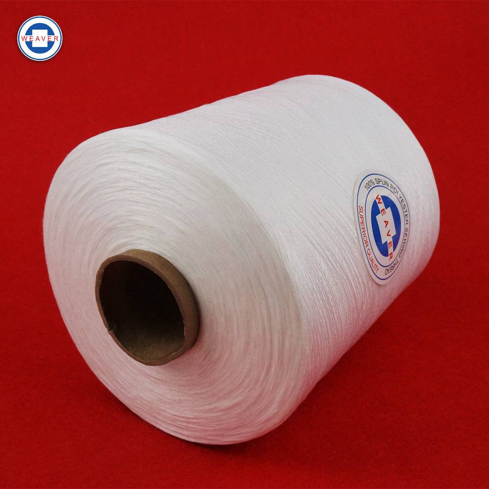 Ne 40s/2 hvid 100% hilo polyester polyester garn