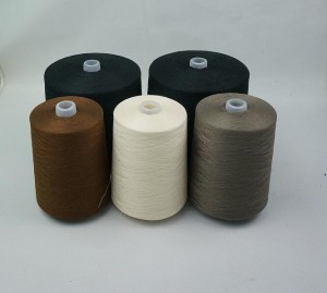 100% spun polyester sewing thread black and color 44/2