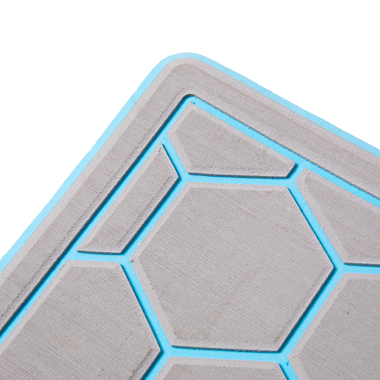 self adhesive dili makahilo nga hexagon honeycomb blue ug gray marine flooring eva boat flooring