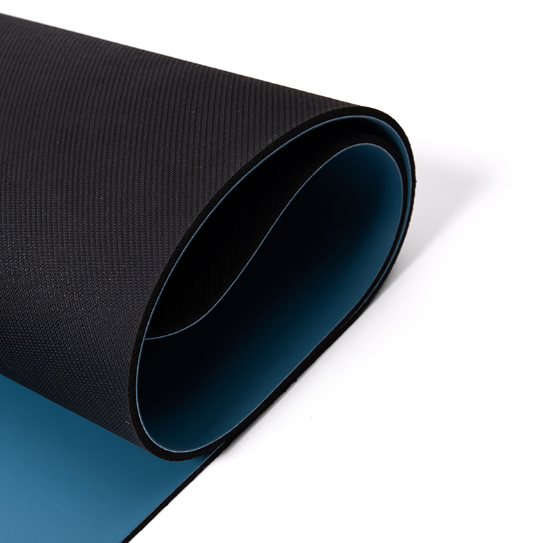 brugerdefineret print ekstra stor størrelse miljøvenlig ensfarvet sort to dobbeltlags yogamåtte pu gummi naturlig gymnastikmåtte