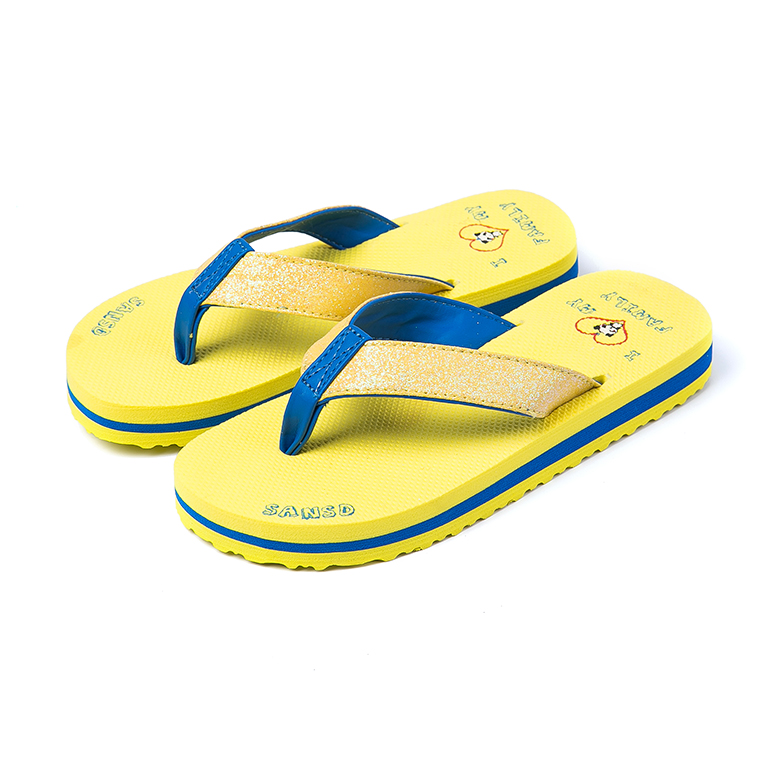 Pantofole da uomo infradito da spiaggia estive con marchio servizio OEM giallo brillante estivo 2020