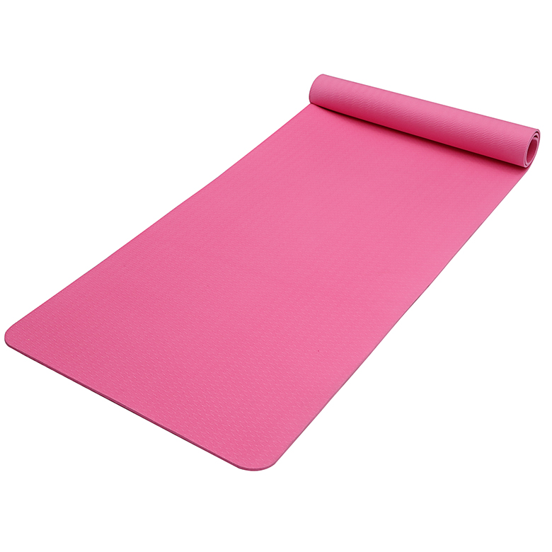 Personalisasikan matras yoga lebar tpe merah muda anti selip warna solid khusus dengan logo cetak matras