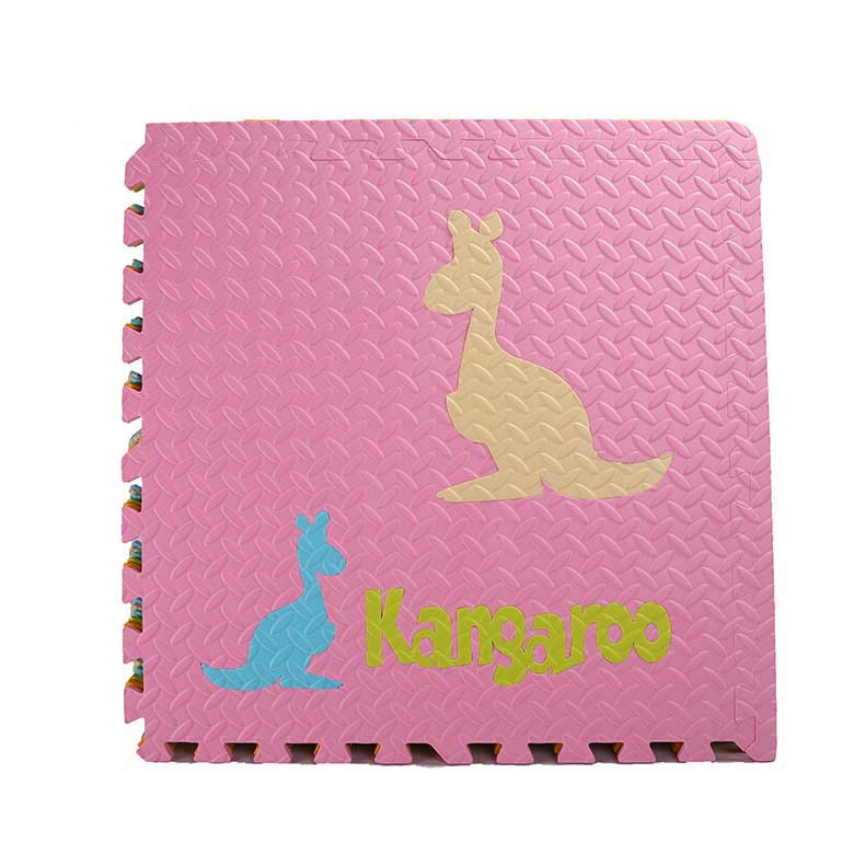 Fabrieksprijs EVA-schuim puzzel-tatami-matten met kangoeroe-opdruk voor kinderen