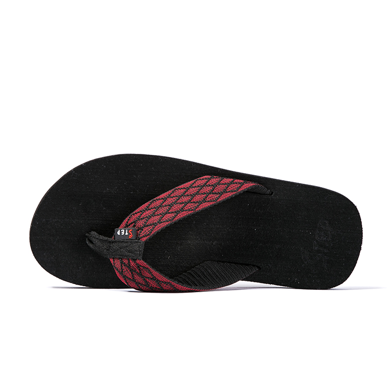 Mens Thong Slippers Recycled rubber Flip flops آهن چيڪ patted design strap