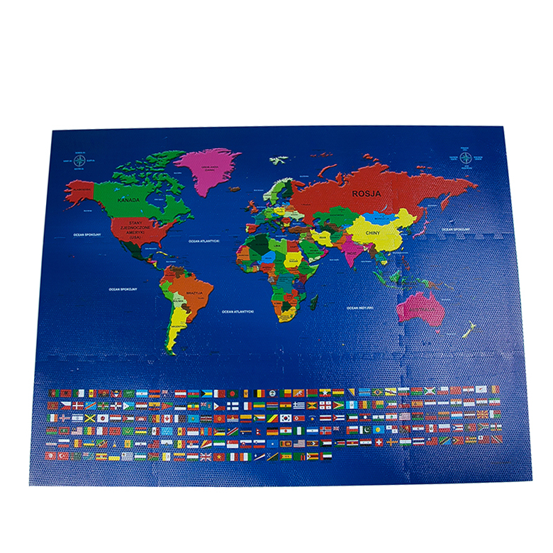 In bản đồ thế giới tùy chỉnh sàn xốp eva câu đố cho khu vực hoạt động