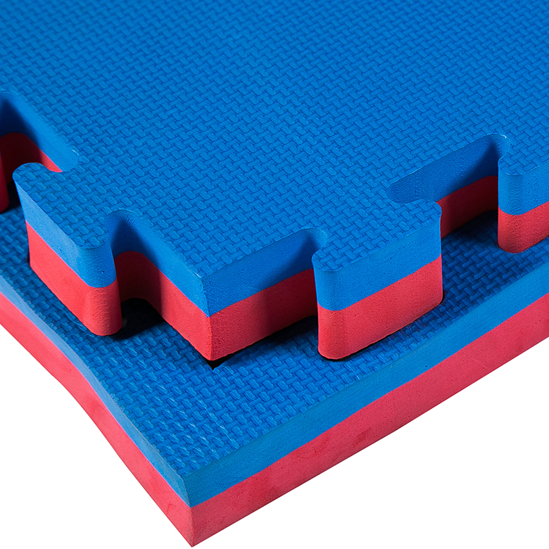 40 мм заключващи се EVA татами подови постелки за фитнес синьо и червено