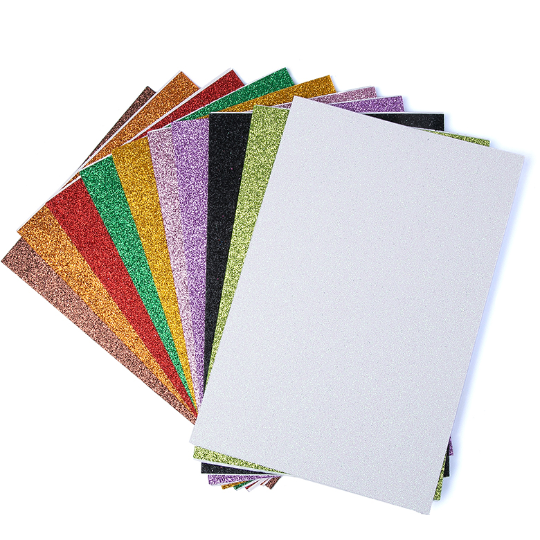 Eco friendly solid color adhesive eva glitter foam sheet