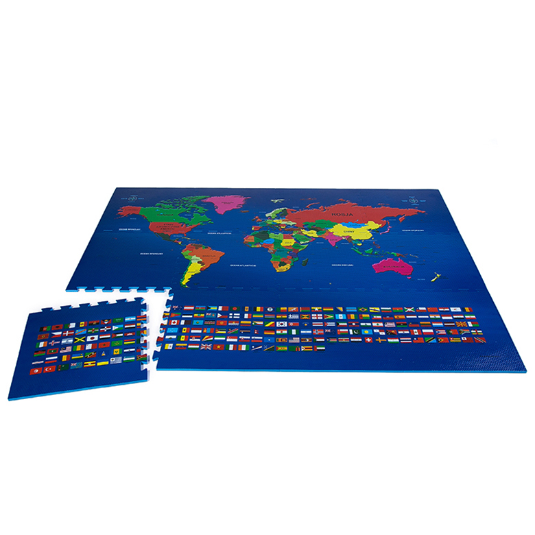 Ispis mape svijeta prilagođena podna podna prostirka za slagalice od eva pjene za područje aktivnosti